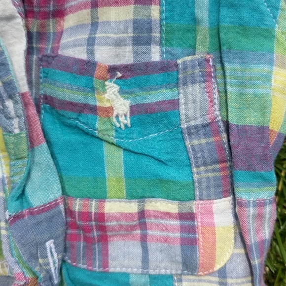 Ralph Lauren boys Madras plaid 18-24m 1 piece - Picture 2 of 5